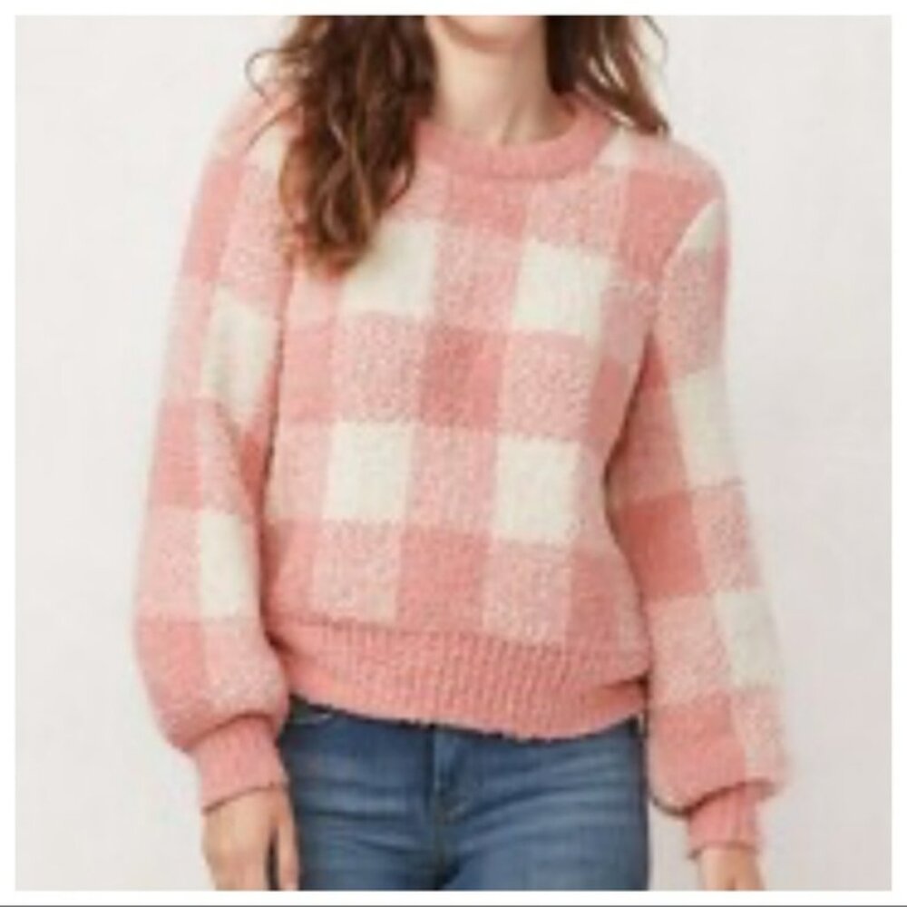 LC Lauren Conrad Pink Buff Soft Pullover Sweater